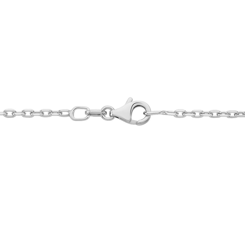 Cha&icirc;ne Claudine Maille For&ccedil;at Argent Blanc - Colliers fantaisie Famille | Marc Orian