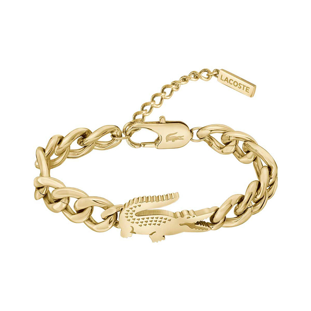 Bracelet Lacoste Crocodile Acier Jaune - Bracelets chaînes Famille | Marc Orian