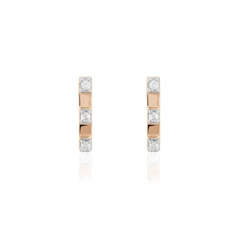Boucles D'oreilles Puces Argent Rose Donny Oxydes De Zirconium - Puces Femme | Marc Orian