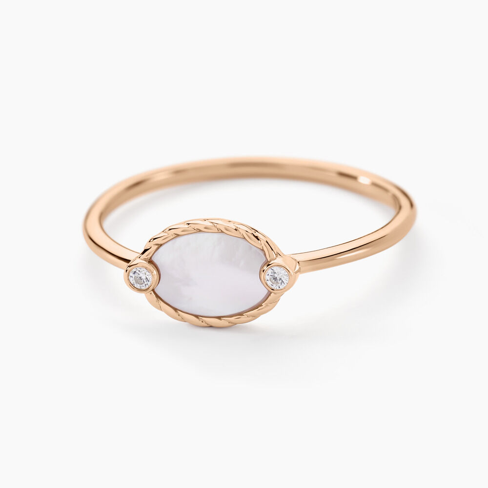 Bague La Muse Argent Rose Nacre Oxyde De Zirconium - Bagues de promesse Femme | Marc Orian