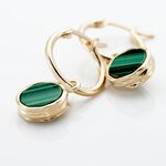 Cr&eacute;oles Plaqu&eacute; Or Neassa Malachite - Boucles d'oreilles pampille Femme | Marc Orian