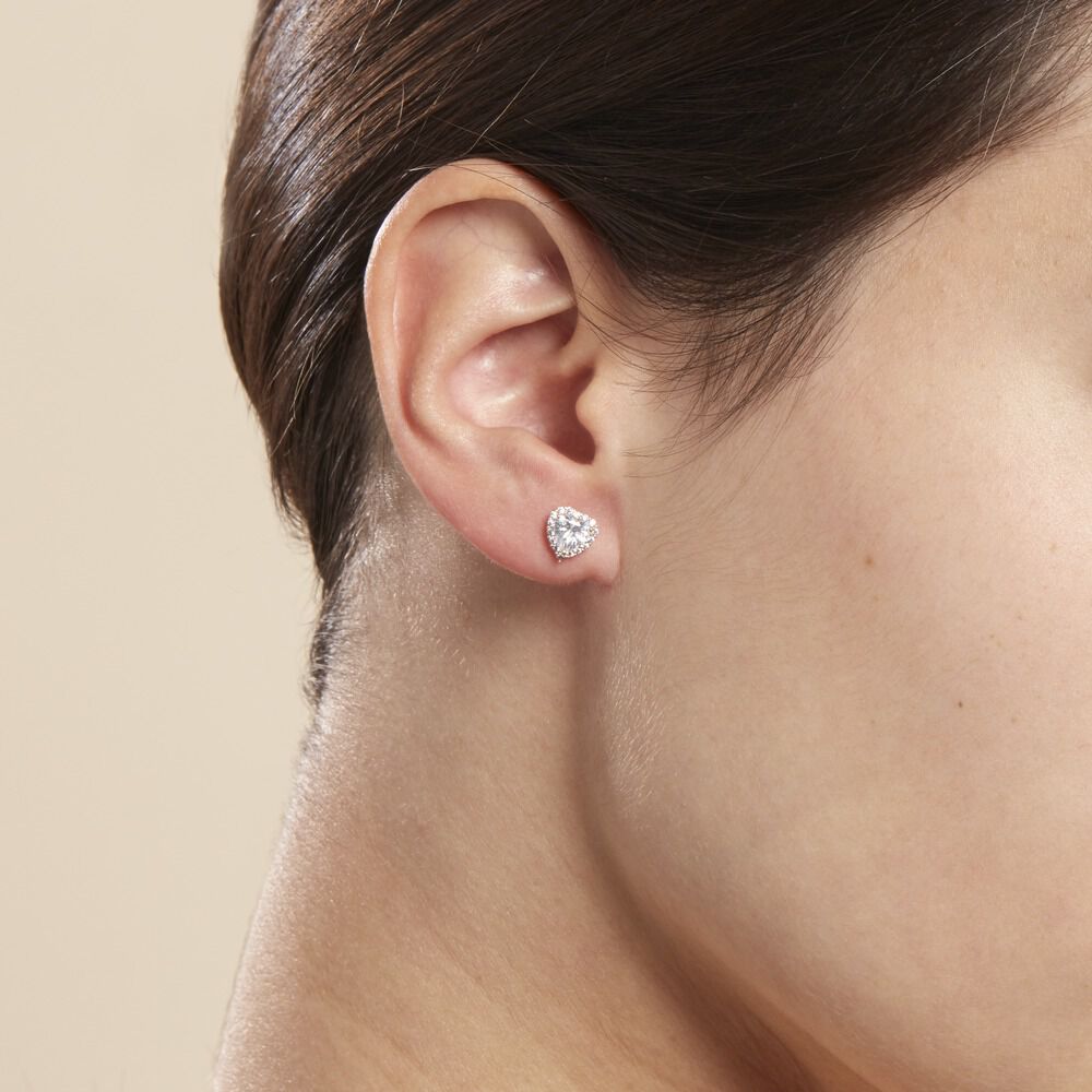 Boucles D'oreilles Puces Aymane Or Jaune Oxyde De Zirconium - Puces Famille | Marc Orian