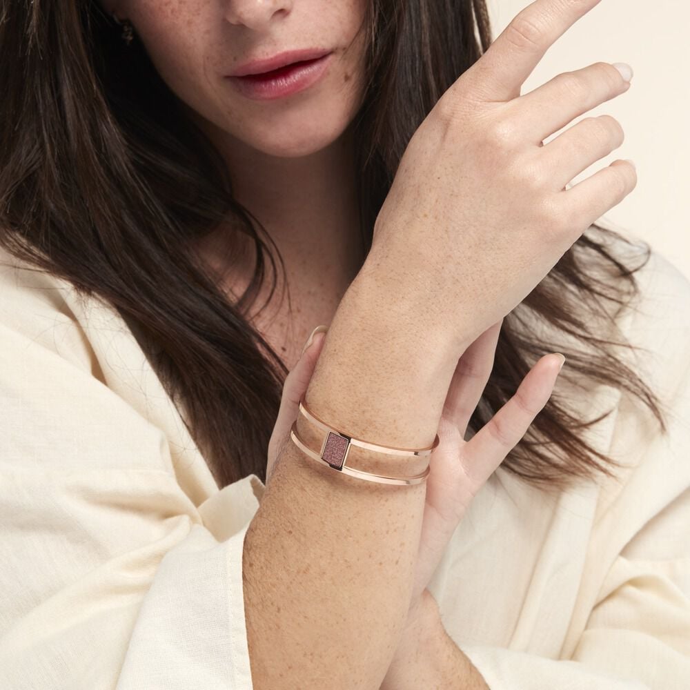 Bracelet Jonc Acier Rose Maria - Bracelets joncs Femme | Marc Orian