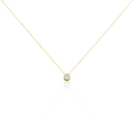 Collier Columbine Or Jaune Oxyde De Zirconium Blanc - Colliers avec pierres Femme | Marc Orian