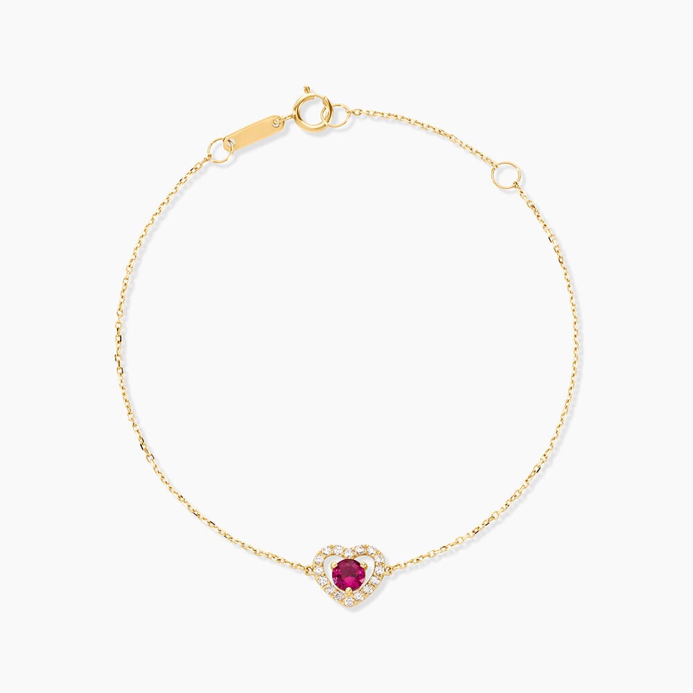 Bracelet Red Velvet Or Jaune Rhodolite Oxyde De Zirconiu - Bracelets cha&icirc;nes Femme | Marc Orian