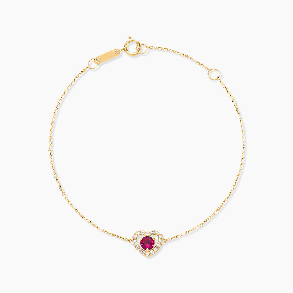 Bracelet Red Velvet Or Jaune Rhodolite Oxyde De Zirconiu - Bracelets cha&icirc;nes Femme | Marc Orian