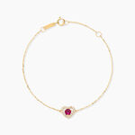 Bracelet Red Velvet Or Jaune Rhodolite Oxyde De Zirconiu - Bracelets cha&icirc;nes Femme | Marc Orian