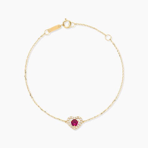 Bracelet Red Velvet Or Jaune Rhodolite Oxyde De Zirconiu - Bracelets cha&icirc;nes Femme | Marc Orian