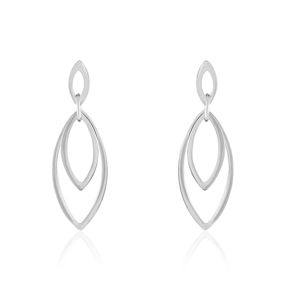 Boucles D'oreilles Pendantes Toupie Argent Blanc - Pendantes Femme | Marc Orian