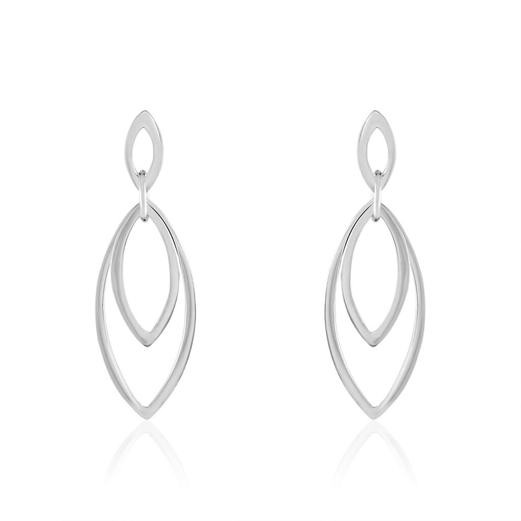 Boucles D'oreilles Pendantes Toupie Argent Blanc - Pendantes Femme | Marc Orian