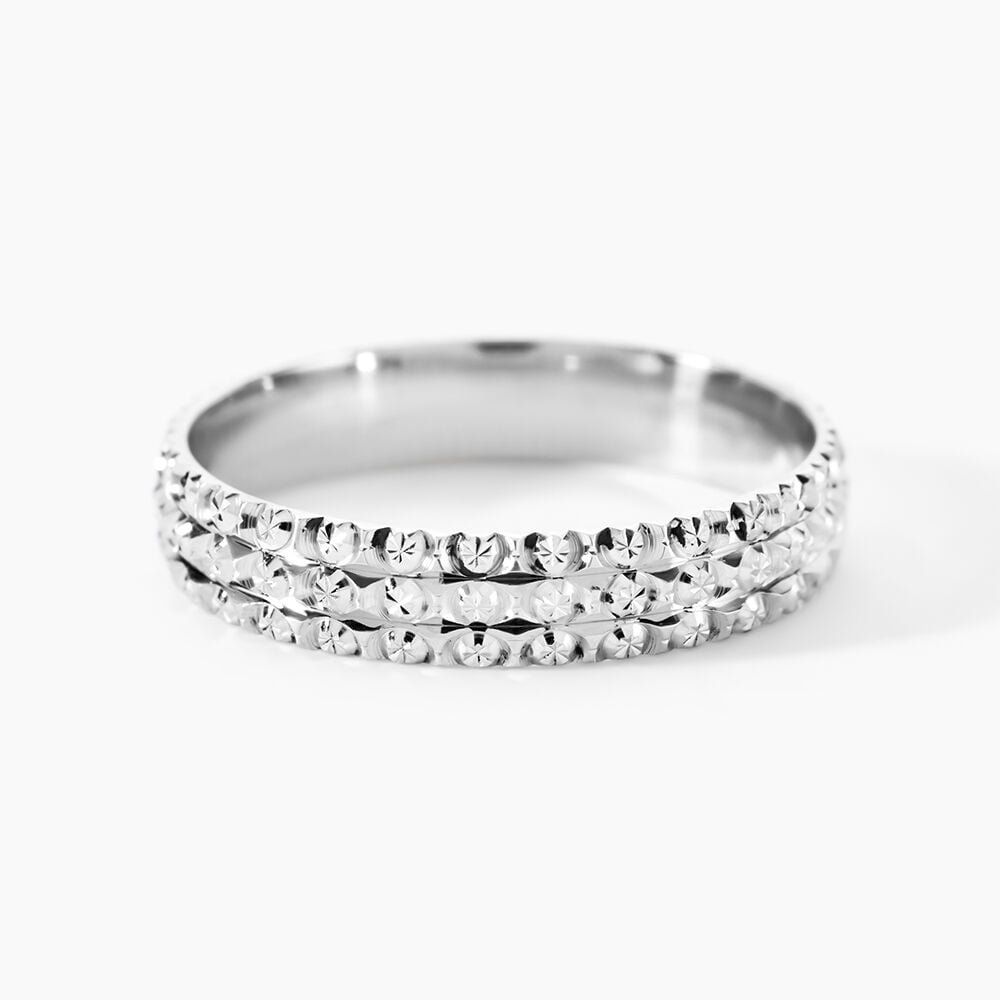 Alliance Roxie Ruban Plat Or Blanc - Alliances duo Unisex | Marc Orian