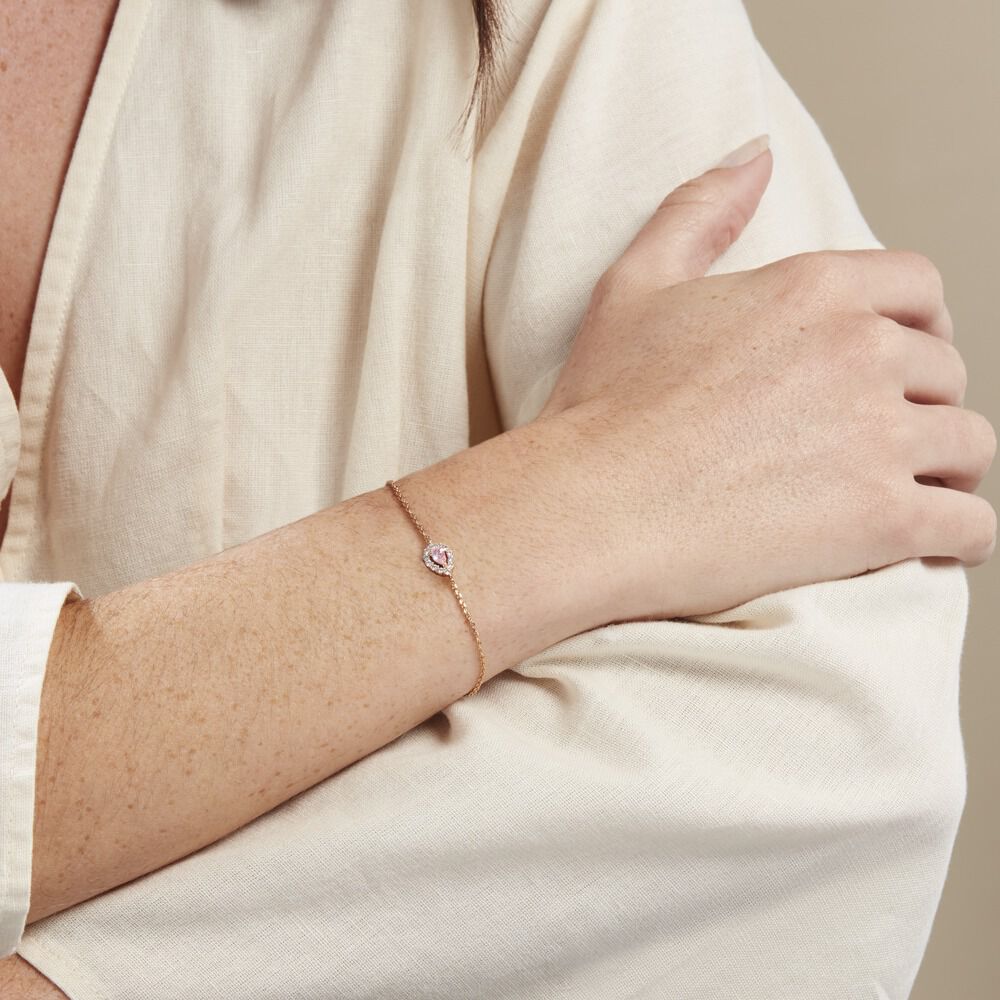 Bracelet Zihna Plaqué Or Jaune Pierre De Synthèse Oxyde - Bracelets chaînes Femme | Marc Orian