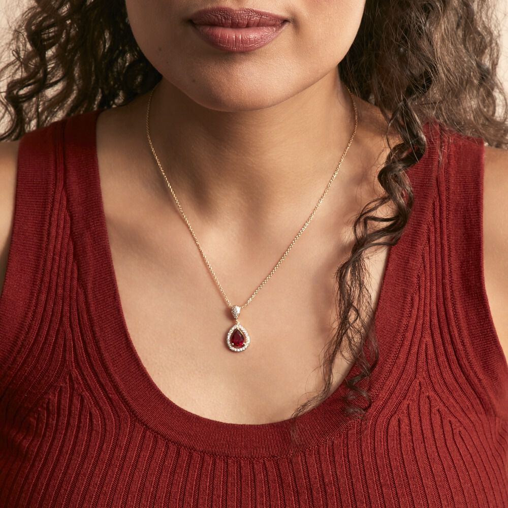 Collier Brigita Plaqué Or Pierre De Synthese Et Oxyde De Zirconium - Colliers avec pierres Femme | Marc Orian
