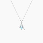 Collier Electa Or Blanc Topaze Et Oxyde De Zirconium - Colliers avec pierres Femme | Marc Orian