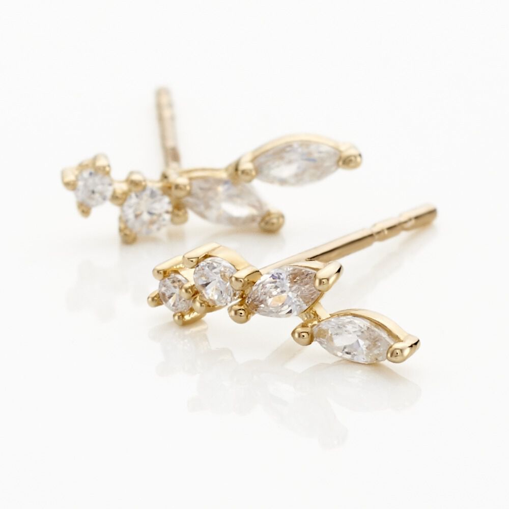 Boucles D'oreilles Puces Iuliana Or Jaune Oxyde De Zirconium - Puces Femme | Marc Orian