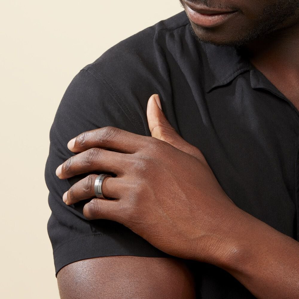 Bague Jourdan Jume Tugstene Blanc - Bagues grosses Homme | Marc Orian
