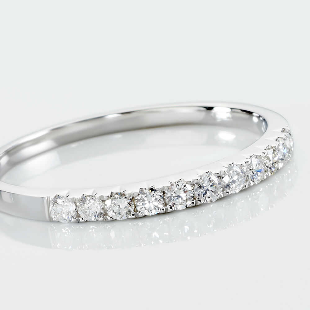 Alliance Pristina Or Blanc Diamant - Alliances avec pierres Femme | Marc Orian