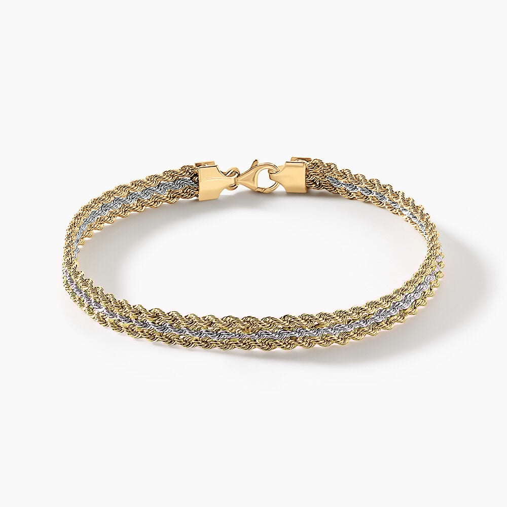 Bracelet Jerry Maille Corde 3 Rangs Or Bicolore - Bracelets mailles Femme | Marc Orian