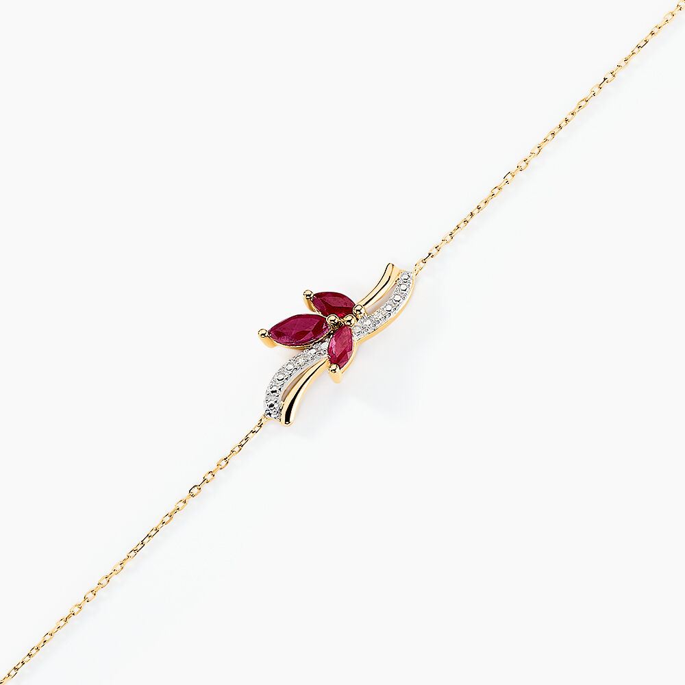 Bracelet Angie Or Jaune Rubis Diamant - Bracelets chaînes Femme | Marc Orian