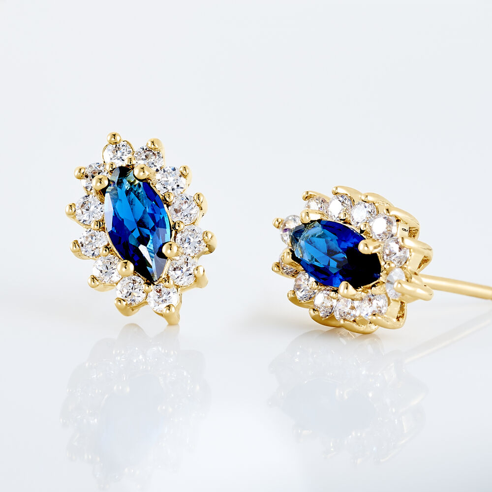 Boucles D'oreilles Puces Lisea Plaqu&eacute; Or Verre Et Oxyde De Zirconium - Puces Femme | Marc Orian