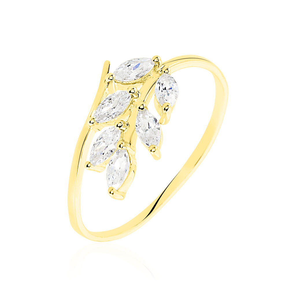 Bague Audrica Or Jaune Oxyde De Zirconium - Bagues avec pierre Femme | Marc Orian