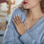 Bague Solitaire Accompagn&eacute; Aramis Or Jaune Diamant Synth&eacute;tique - Parures de mariage Femme | Marc Orian