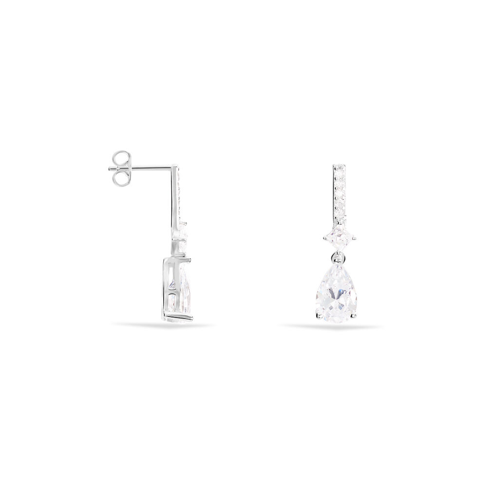 Boucles D'oreilles Pendantes Eowyn Argent Blanc Oxyde De Zirconium - Pendantes Femme | Marc Orian