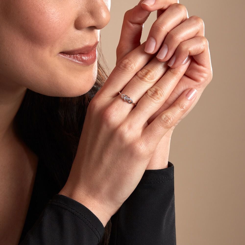 Bague Amuri Argent Bicolore Oxyde De Zirconium - Bagues de promesse Femme | Marc Orian