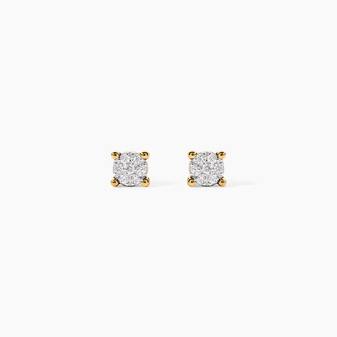 Boucles D'oreilles Puces Kate Or Jaune Diamant - Boucles d'oreilles mariage Femme | Marc Orian