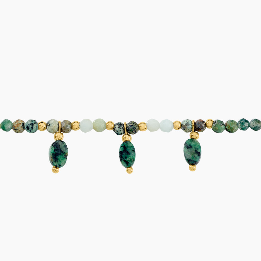 Bracelet Acier Jaune Cordiérite Labradorite - Bracelets chaînes Femme | Marc Orian