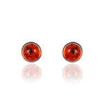 Boucles D'oreilles Puces Brunhild Argent Blanc Ambre - Puces Femme | Marc Orian