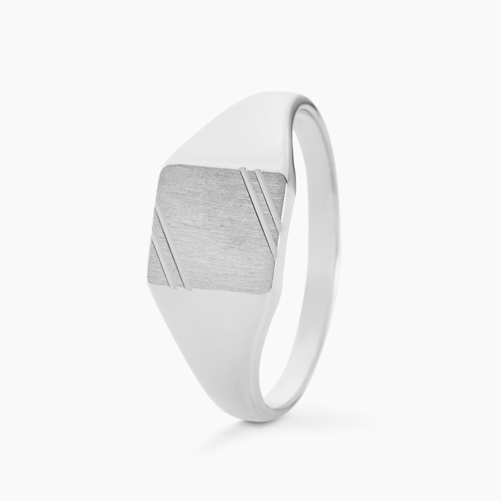 Chevalière Daniel Argent Blanc - Bijoux personnalisés Homme | Marc Orian