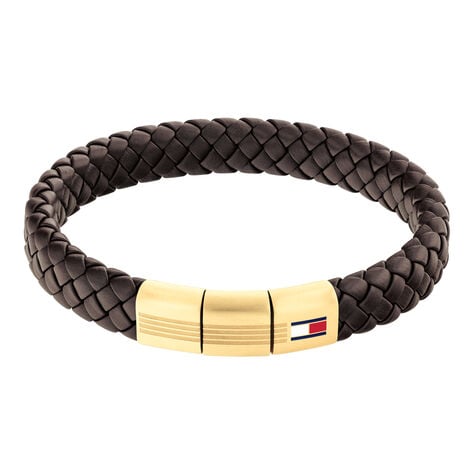Bracelet Tommy Hilfiger Round Braided Cuir De Veau Marron - Bracelets cuir Homme | Marc Orian