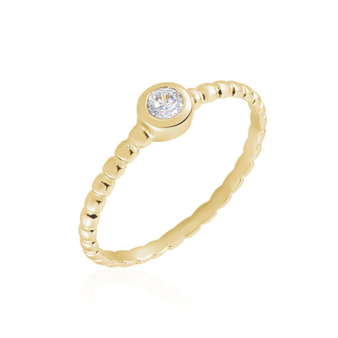 Bague Plaqué Or Jaune Alessandrine Oxyde De Zirconium - Solitaires Femme | Marc Orian