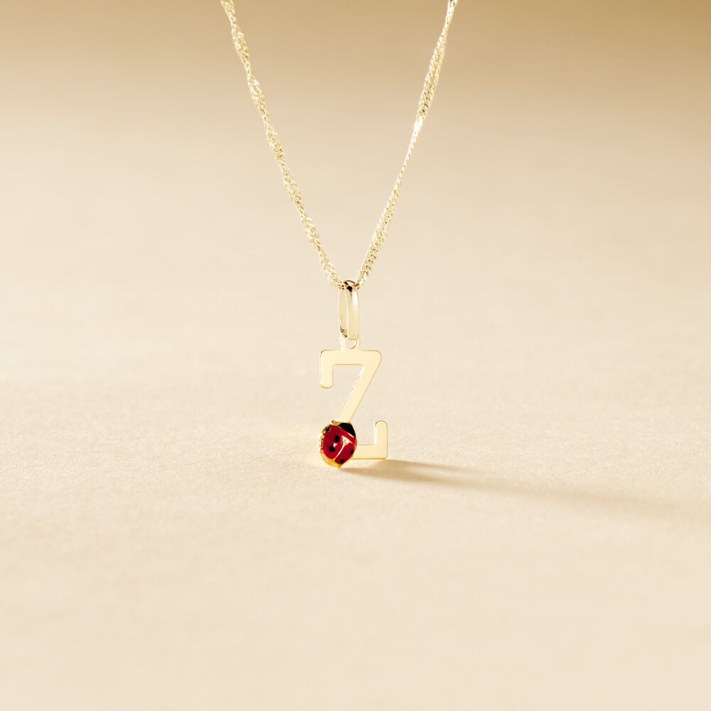 Pendentif Helidie Coccinelle Lettre Or Jaune - Pendentifs Enfant | Marc Orian
