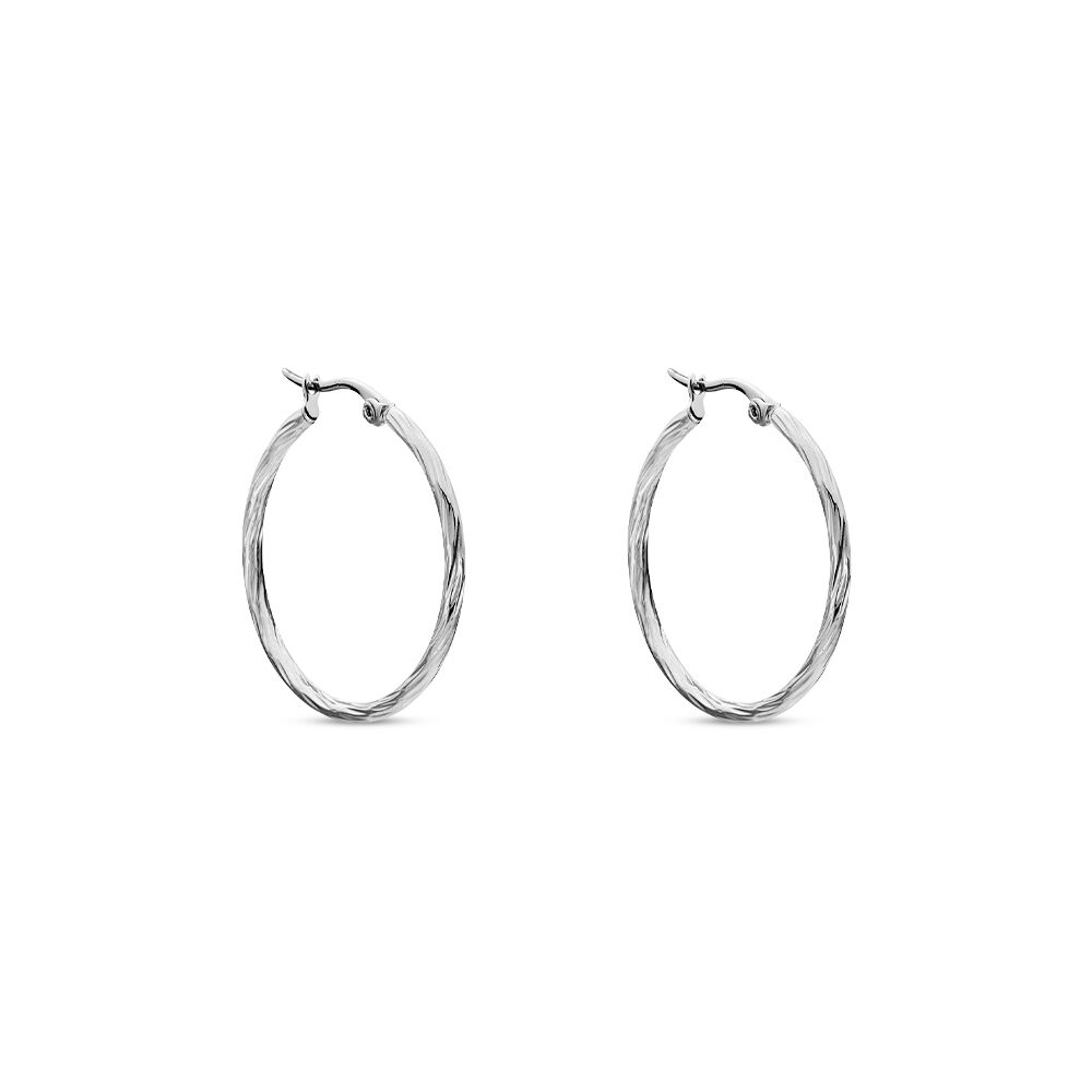 Créoles Esaias Acier Blanc - Créoles Femme | Marc Orian