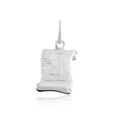 Pendentif Ange Parchemin Or Blanc