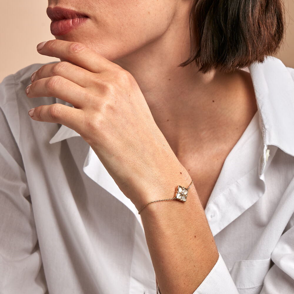 Bracelet Cassian Plaque Or Doré Nacre Oxyde De Zirconium - Bracelets chaînes Femme | Marc Orian