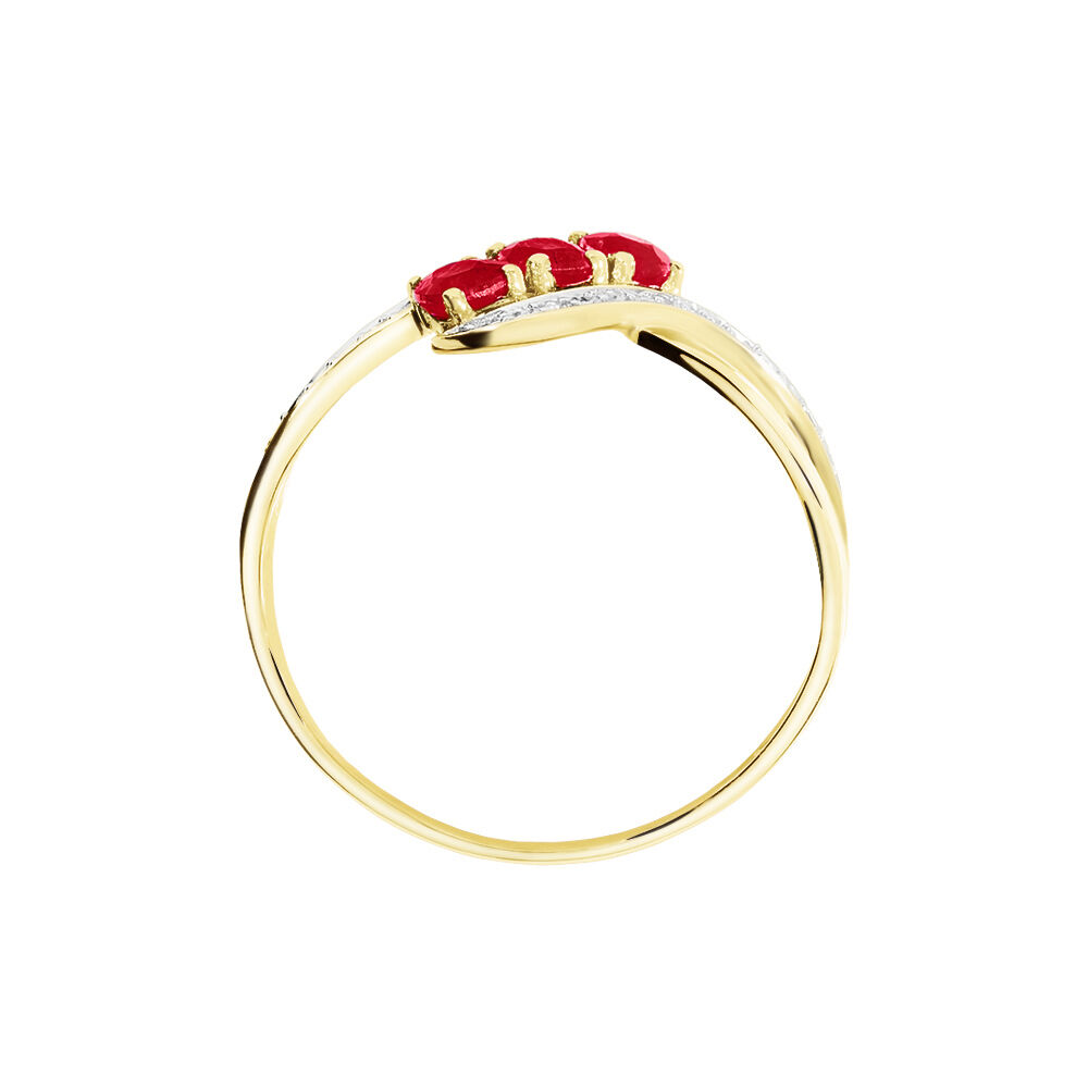 Bague Simma Or Jaune Diamant Et Rubis - Bagues vintage Femme | Marc Orian