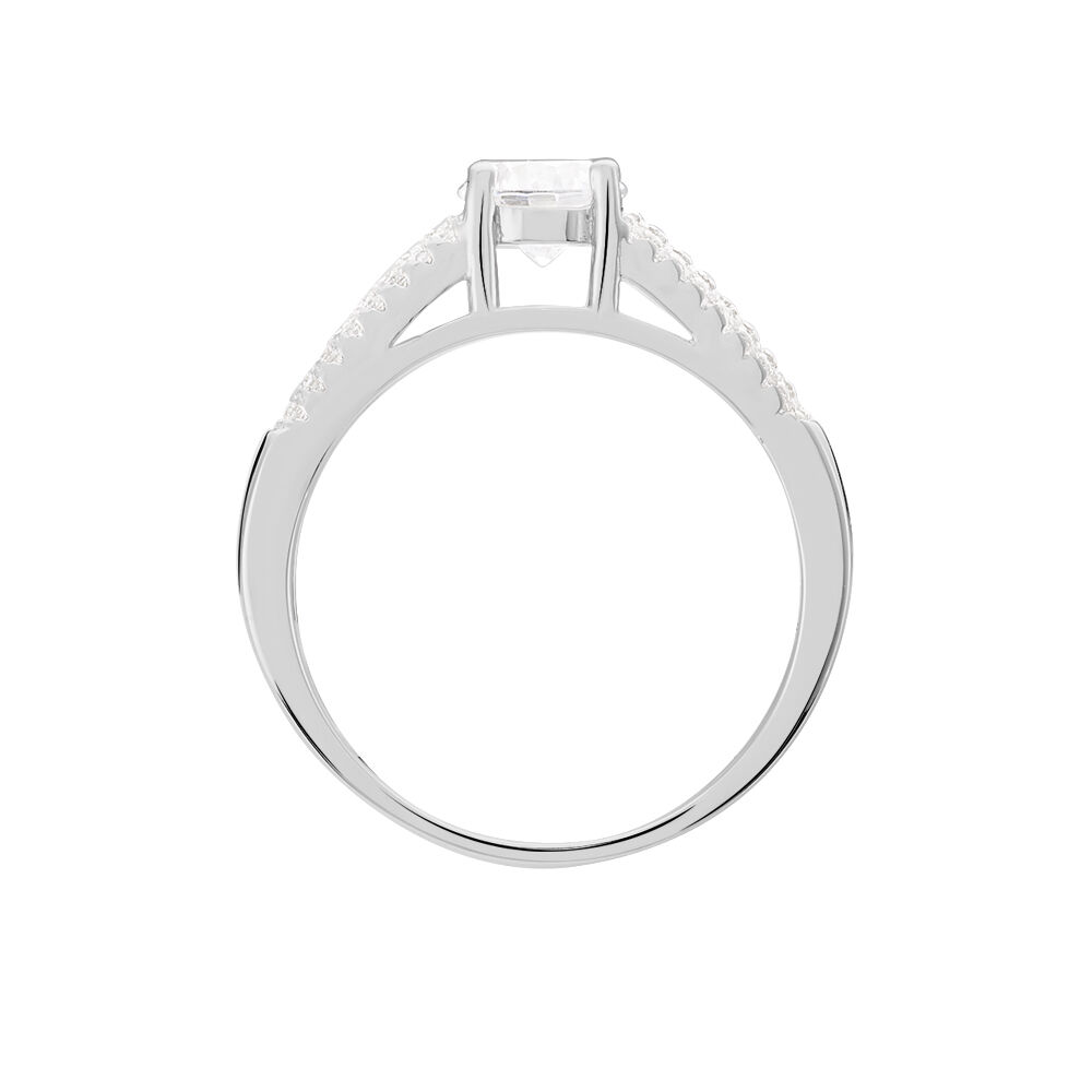 Bague Solitaire Maelline Argent Blanc Oxyde De Zirconium - Bijoux fantaisie Femme | Marc Orian