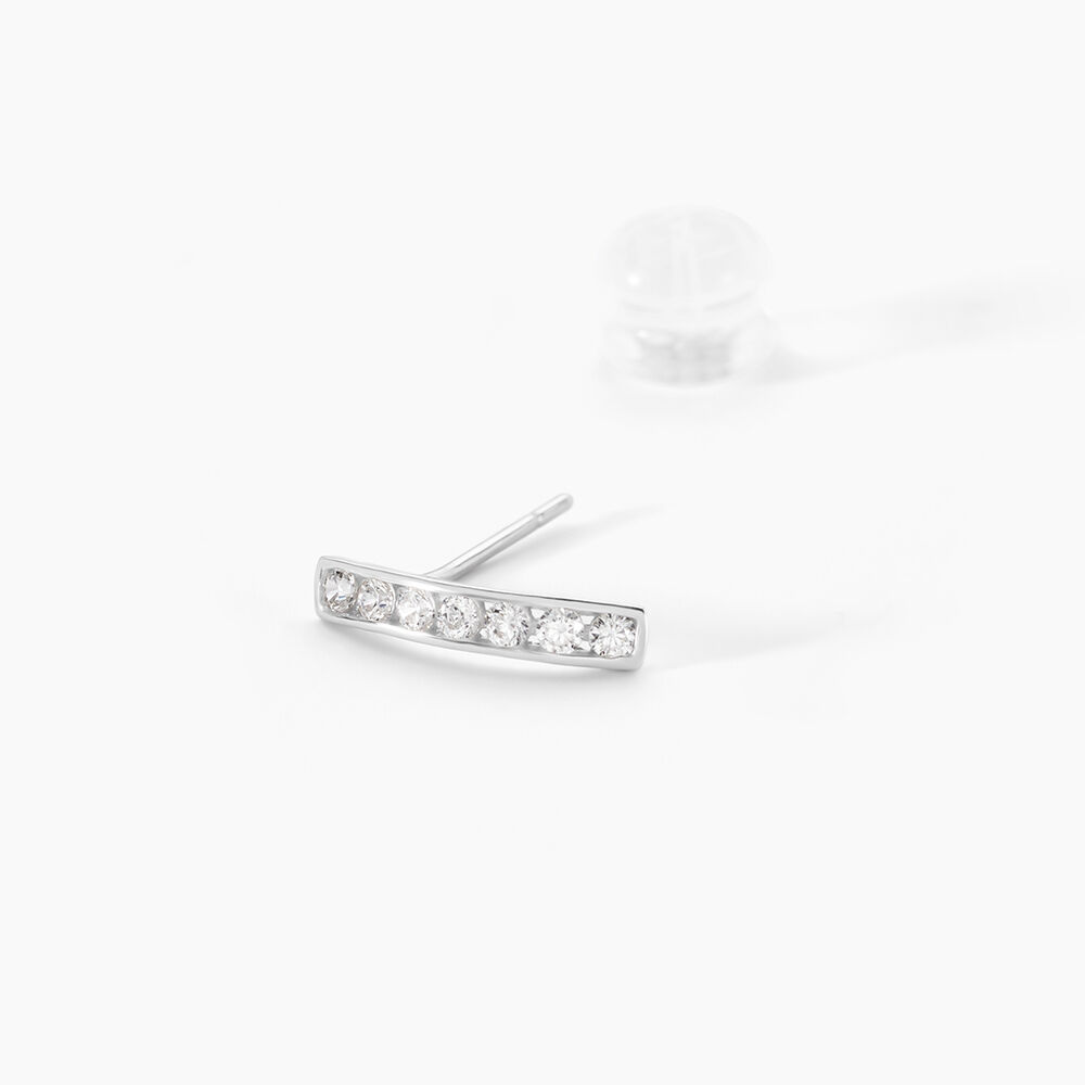 Créoles Jacoba Rondes Or Blanc Oxyde De Zirconium - Créoles Femme | Marc Orian