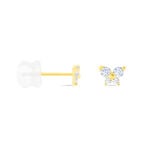 Boucles D'oreilles Puces Eleanor Fleur Or Jaune Oxyde De Zirconium - Puces Famille | Marc Orian