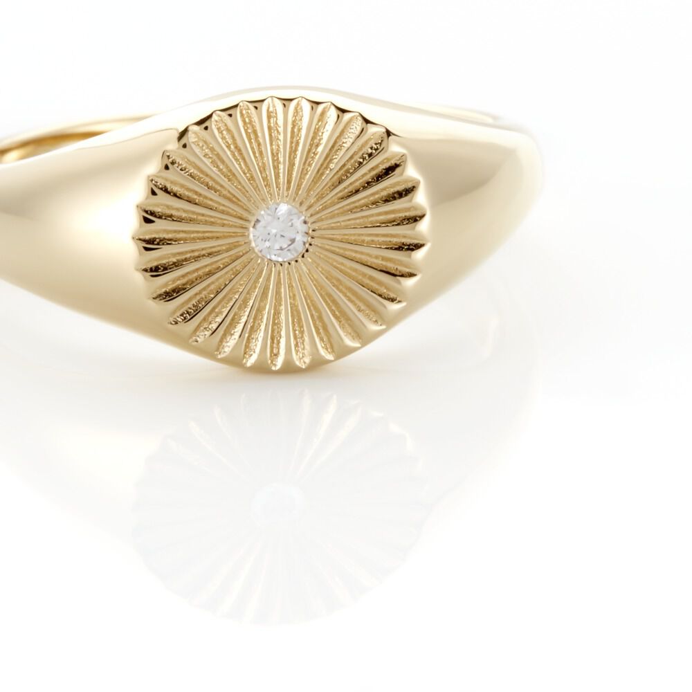 Chevaliere Plaqué Or Cicinus Oxyde De Zirconium - Solitaires Femme | Marc Orian