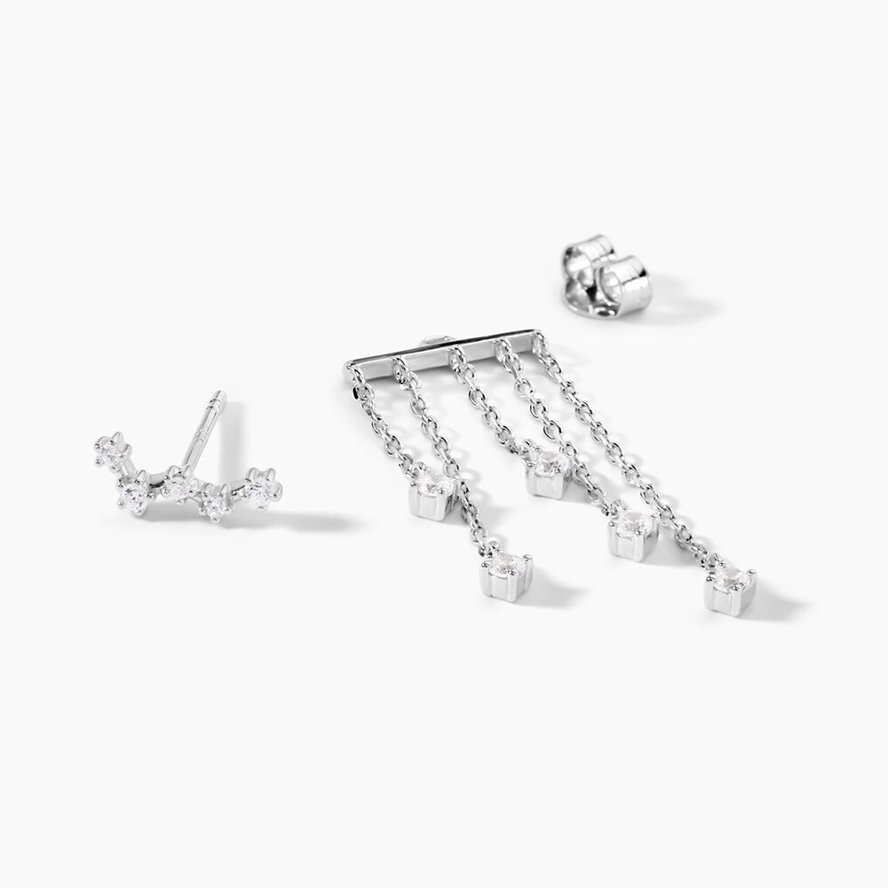 Boucles D'oreilles Pendantes Marsala Argent Blanc Oxyde De Zirconium - Pendantes Femme | Marc Orian