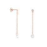 Boucles D'oreilles Pendantes Constantin Argent Rose Oxyde De Zirconium - Pendantes Femme | Marc Orian