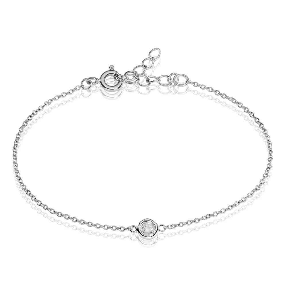 Bracelet Sylvette Argent Blanc Oxyde De Zirconium - Bracelets chaînes Femme | Marc Orian