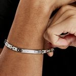 Bracelet Identit&eacute;e Zion Acier Blanc - Gourmettes Homme | Marc Orian