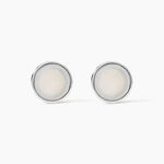 Boucles D'oreilles Puces Zealie Argent Blanc Nacre - Puces Femme | Marc Orian