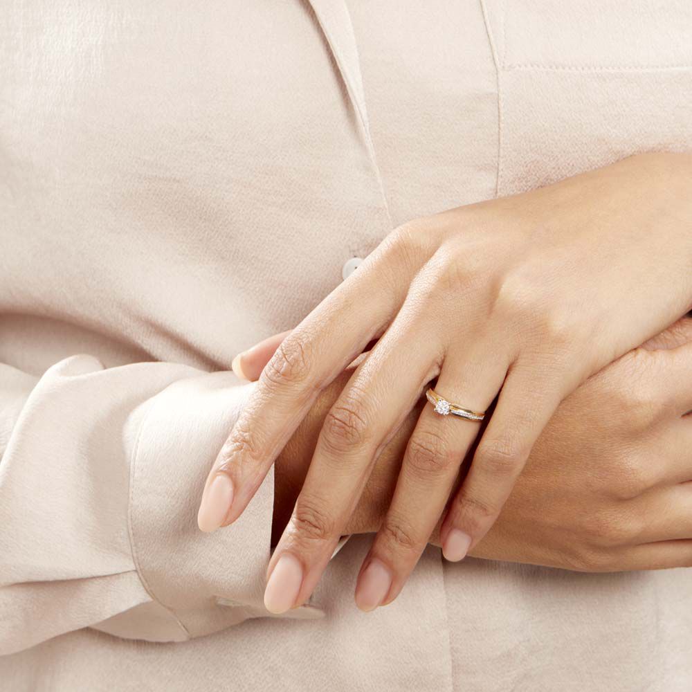 Bague Kate Or Jaune Diamant - Parures de mariage Femme | Marc Orian