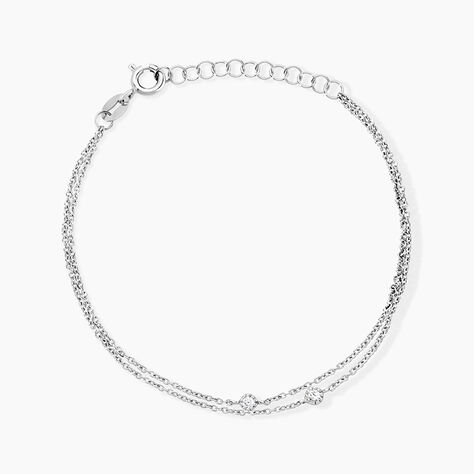 Bracelet Donya Argent Blanc Oxyde De Zirconium - Bracelets fantaisie Femme | Marc Orian